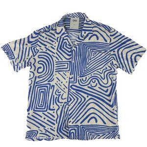 OAS Blue and White Casual Button Down Shirt